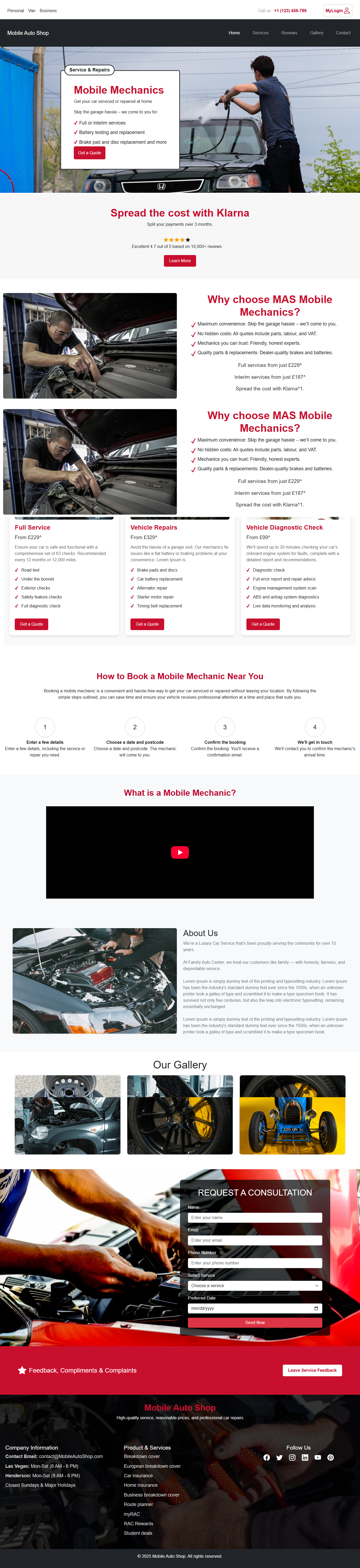 QuickFix Garage HTML Template Using Bootstrap