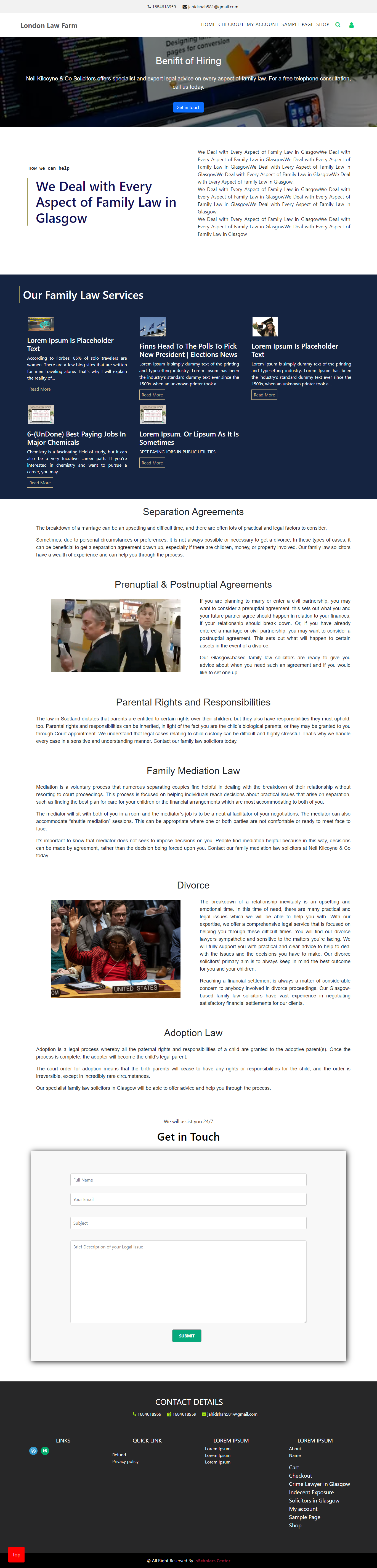Responsive London Law Farm HTML to WordPress Using Elementor